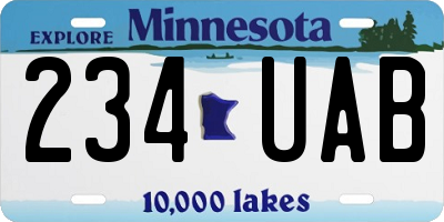 MN license plate 234UAB