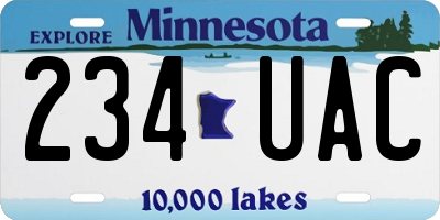 MN license plate 234UAC