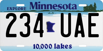 MN license plate 234UAE