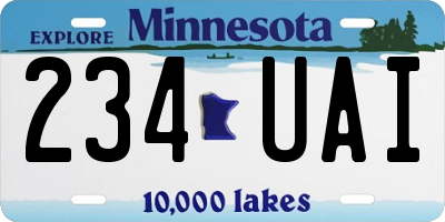MN license plate 234UAI
