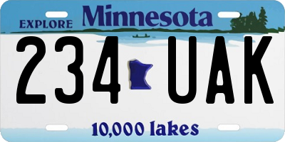 MN license plate 234UAK