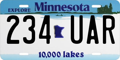 MN license plate 234UAR