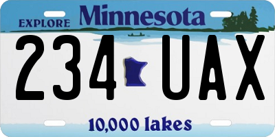 MN license plate 234UAX