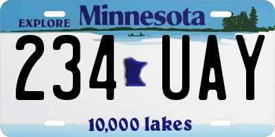 MN license plate 234UAY