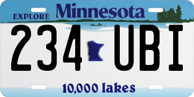 MN license plate 234UBI
