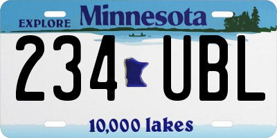 MN license plate 234UBL