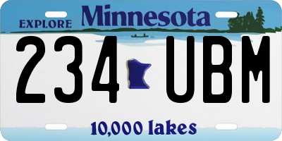 MN license plate 234UBM