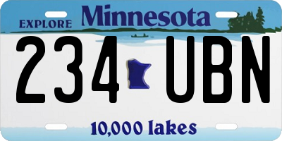 MN license plate 234UBN