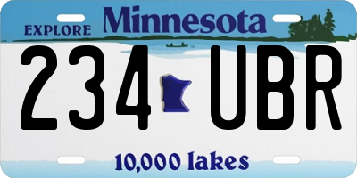 MN license plate 234UBR