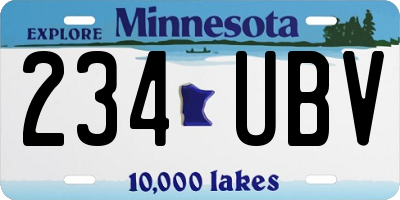 MN license plate 234UBV