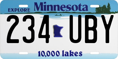 MN license plate 234UBY