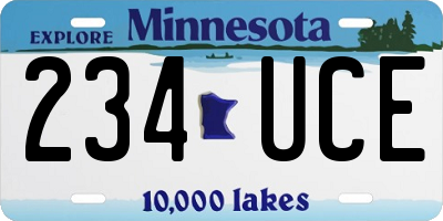 MN license plate 234UCE