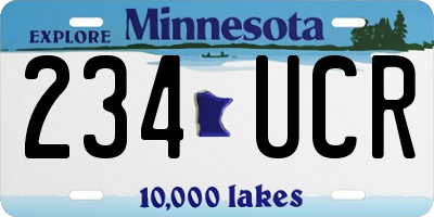 MN license plate 234UCR
