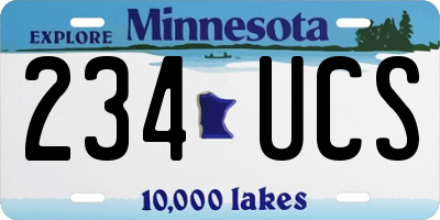 MN license plate 234UCS