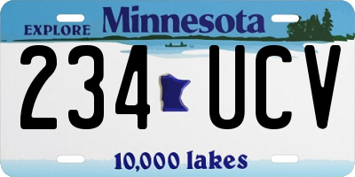 MN license plate 234UCV