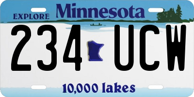 MN license plate 234UCW