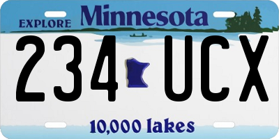 MN license plate 234UCX