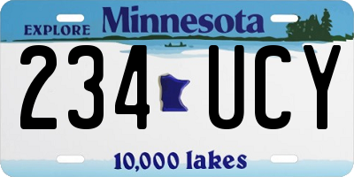 MN license plate 234UCY