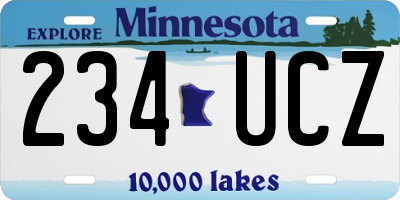 MN license plate 234UCZ