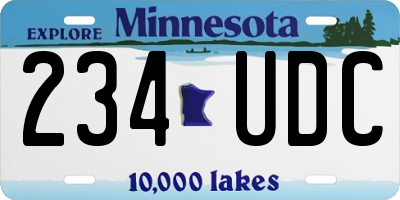 MN license plate 234UDC
