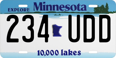 MN license plate 234UDD