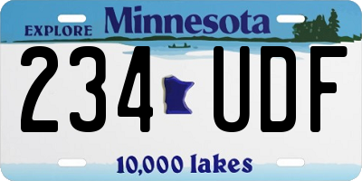 MN license plate 234UDF