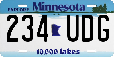 MN license plate 234UDG