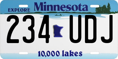 MN license plate 234UDJ