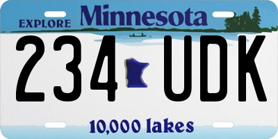 MN license plate 234UDK