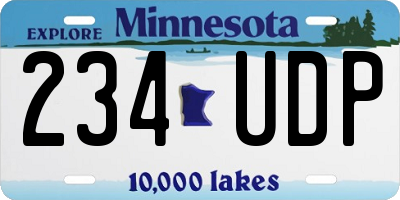 MN license plate 234UDP