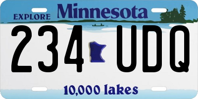 MN license plate 234UDQ