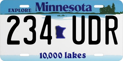 MN license plate 234UDR