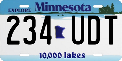 MN license plate 234UDT