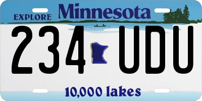 MN license plate 234UDU