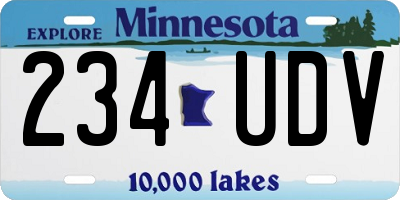 MN license plate 234UDV