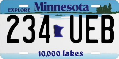 MN license plate 234UEB