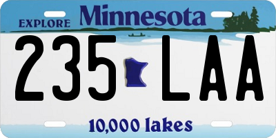 MN license plate 235LAA