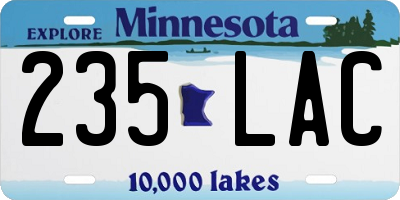 MN license plate 235LAC