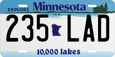 MN license plate 235LAD