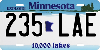 MN license plate 235LAE