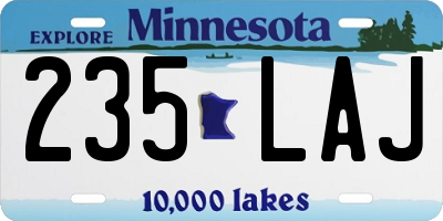 MN license plate 235LAJ