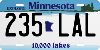 MN license plate 235LAL