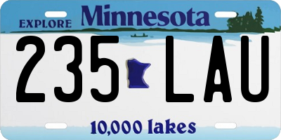 MN license plate 235LAU