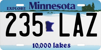MN license plate 235LAZ
