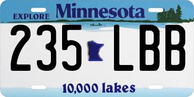 MN license plate 235LBB