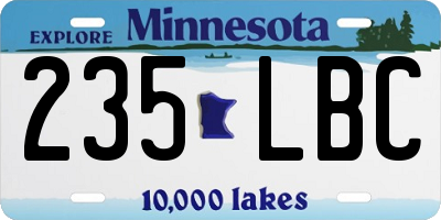 MN license plate 235LBC