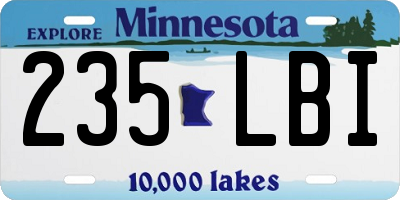 MN license plate 235LBI