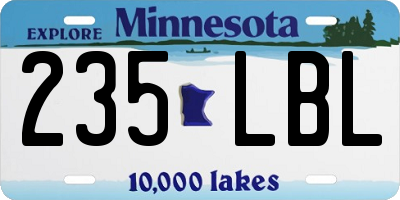 MN license plate 235LBL