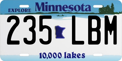 MN license plate 235LBM