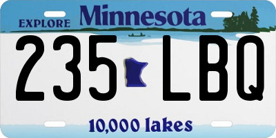 MN license plate 235LBQ